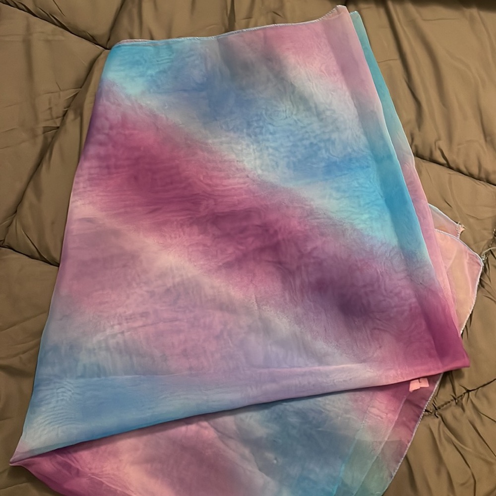 Purple and blue tie dye scarf
